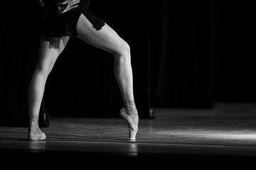 Ballerina legs closeup