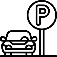 Parking sign icon, Parking lot related vector