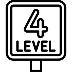 Fourth level sign icon, Parking lot related vector