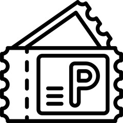 Parking ticket icon, Parking lot related vector