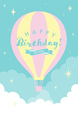 Naklejka premium vector background with hot-air balloons in the sky for banners, cards, flyers, social media wallpapers, etc.