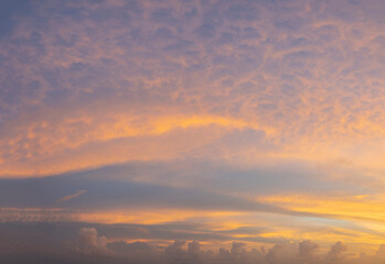 Fototapeta na wymiar Sunset sky over Baie Lazare beach on Mahe Island in the Seychelles