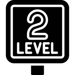 Second level sign icon, Parking lot related vector