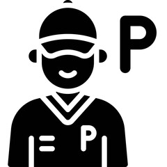 Valet boy icon, Parking lot related vector