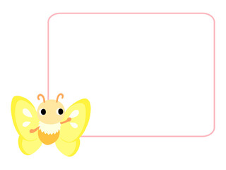 チョウのアイコン　四角フレーム付