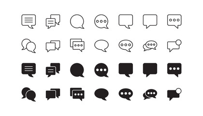 Fototapeta premium Speech bubble icon set. Vector graphic illustration. Suitable for website design, logo, app, template, and ui. 