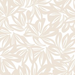 Brown Taupe Botanical Floral Seamless Pattern Background