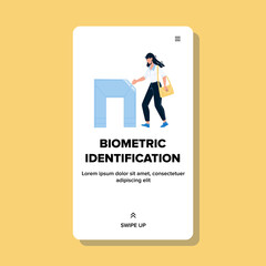 Biometric Identification Security Equipment Vector flat Illustration