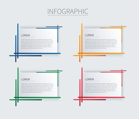 set of modern square isolated color frame template 