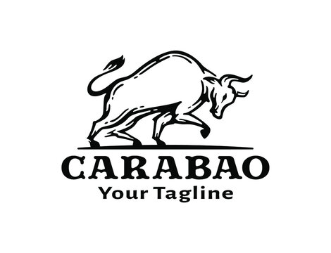 logo illustration of carabao in vintage design