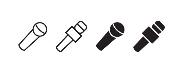 Microphone icon set. Vector graphic illustration. Suitable for website design, logo, app, template, and ui. 