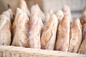 Sourdough bread. Bakery bread with golden crust bread