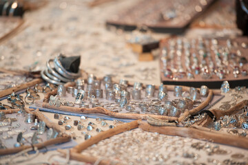 Costume jewelery for sale at the flea market