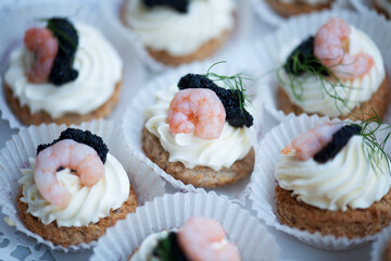 Different types of finger food for appetizer.