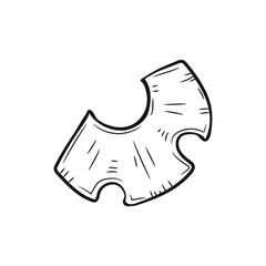 Cute hand drawn pineapple slice. The ingredient for various meals in cooking. Vector 