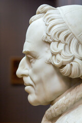 White marble bust of a man