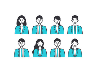 おしゃれな線画のビジネスマンイラスト