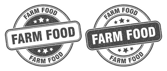 farm food stamp. farm food label. round grunge sign