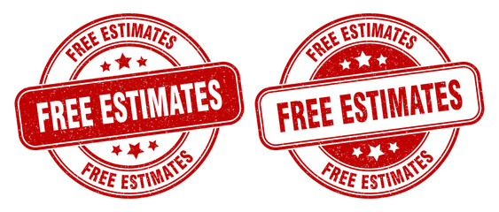 free estimates stamp. free estimates label. round grunge sign