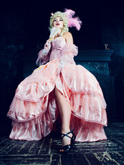  woman in the Marie Antoinette style