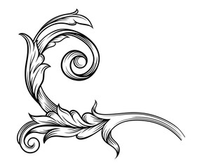 Baroque Scroll as Element of Ornament and Graphic Design with Spiral and Circular Motif Vector Illustration