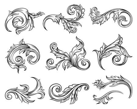 Decorative Swirl Elements. Vectorized Ornate Scroll Royalty Free SVG,  Cliparts, Vectors, and Stock Illustration. Image 10687300.