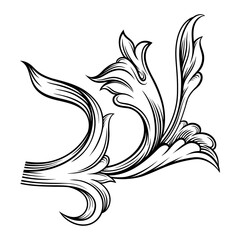 Baroque Scroll as Element of Ornament and Graphic Design with Spiral and Circular Motif Vector Illustration