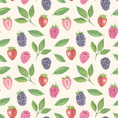 Forest Berries Seamless Pattern