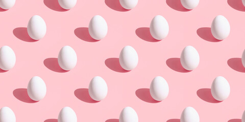 Chicken eggs pattern. Easter eggs pastel background.