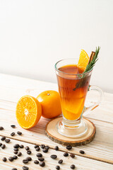 black coffee with orange and lemon juice