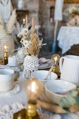 Gedeckter Tisch zur Hochzeit und Muttertag Caterer und Florist