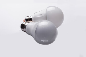 LED bulbs close-up. LED bulbs on a wooden background. Saving energy