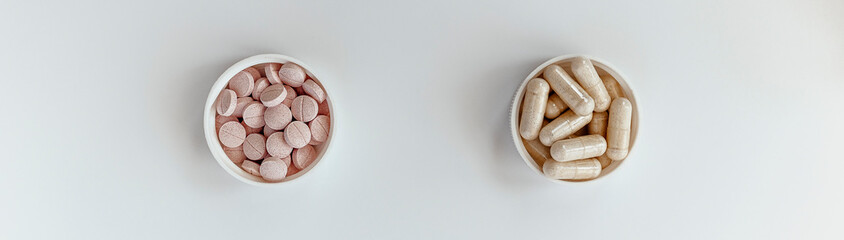 banner: close-up of vitamin B-12 (methylcobalamin+dibencozide) chewable tablets and vitamin B6...