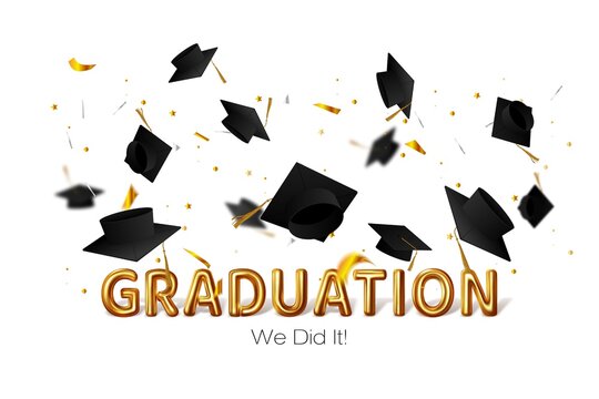 Congratulation graduates 2021 class of graduations. Vector illustration