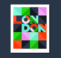 London pop art geometric vector poster - 419100907