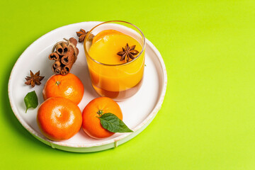 Sweet fruit jelly from fresh oranges and tangerines with fragrant spices