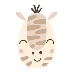 Cute baby zebra face. Vector illustration.