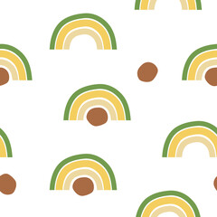 Fototapeta premium Seamless pattern with rainbows. Vector illustration.