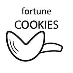 vector drawing of chinese fortune cookies, on isolated white background