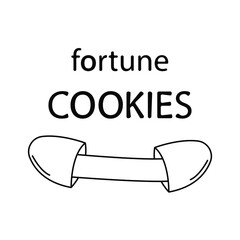 vector drawing of chinese fortune cookies, on isolated white background