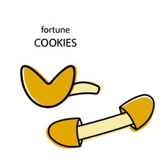 vector drawing of chinese fortune cookies, on isolated white background