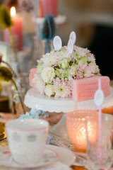 gedeckter Tisch zum Muttertag Boho Vintage Paletten