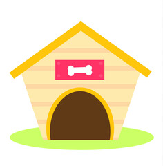 Dog house icon. Isolated vector clip art