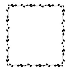 Easter Square frames. Square frame made of willow twigs.Easter wreath made of willow stalks.Vector flat illustration. Design for invitations,printing. Vector illustration