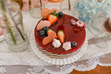 Torte Törtchen Nachtisch mit Obst