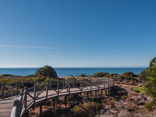 Fototapeta na wymiar Coastal path of Cabopino in Marbella, Costa del Sol, Andalusia Spain