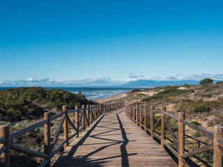 Coastal path of Cabopino in Marbella, Costa del Sol, Andalusia Spain