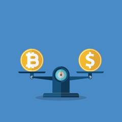 Balance Dollar VS Bitcoin Vector