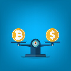 Balance Dollar VS Bitcoin Vector