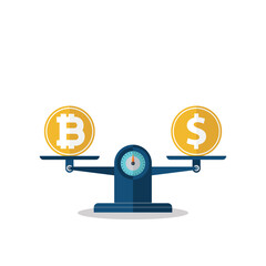 Balance Dollar VS Bitcoin Vector